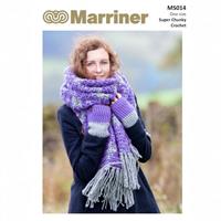 Marriner Crochet Blanket Scarf and Mitts  Knitting Pattern