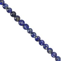 18cts Lapis Lazuli Faceted Coin Approx 4mm, 30cm Strand.
