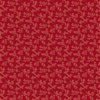 Edyta Sitar Strawberries and Cream Spring Bouquet Barn Red Fabric 0.5m