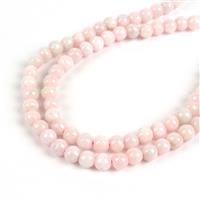 85cts Type A Pink Water Jadeite Plain Rounds Approx 5mm, 50cm Strand