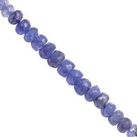 10cts Tanzanite Faceted Roundelles Approx 2 to 4mm, 5cm Strand