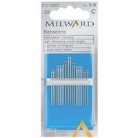 Hand Sewing Needles - Betweens/Quilting - Nos 3-9 (20 Pieces)