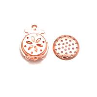 Rose Gold Plated Base Metal 3 Strand Sieve Back Box Clasp, 17mm
