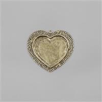 ICE Resin® Antique Bronze Large Heart Milan Bezel with Closed Back Approx ID 35x29mm 