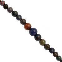 13cts Black Opal Graduated Plain Round Approx 2 to 7mm, 16cm Strand With Spacers