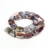 250cts Botswana Agate Plain Rectangles Approx 12x13mm, 36cm Strand