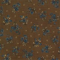 Moda Marias Sky 1840-1860 in Brown Blue Petal Fabric 0.5m