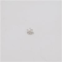 925 Sterling Silver Flower Clasp With 6cts White Topaz (1pc)