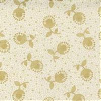 Moda Whispers Metallic Cream Gold Flower Fabric 0.5m