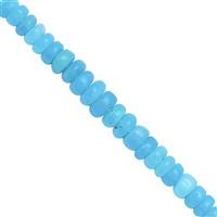 22cts Blue Ethiopian Opal Smooth Rondelles Approx 2 to 6mm, 20cm Strand
