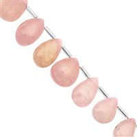 65cts Morganite Smooth Pear Approx 12x8 to 18x11mm, 12cm Strand With Spacers