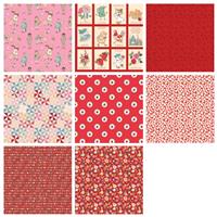 Poppie Cotton Red Hopscotch & Freckles Fabric Bundle: Panel & Fabrics (3.5m)