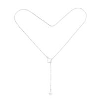 925 Sterling Silver Clover Lariat Necklace, Approx 45cm 