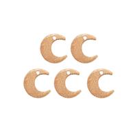 Rose Gold Colour Brushed Base Metal Half Moon Charms, 11x12mm (25pk)