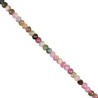 20cts Multi-Colour Tourmaline Faceted Rondelles Approx 3x2mm, 38cm Strand