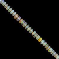 16cts Honey Ethiopian Opal Faceted Rondelle Approx 2.5x1.5 to 4.5x3mm, 20cm Strand