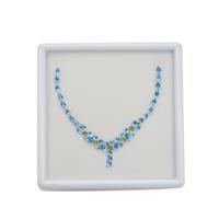 8.30cts Swiss Blue Topaz & Changbai Peridot Mixed Shape & Size Necklace Boxes 