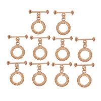 Base Metal Rose Gold Flash Plated Beaded Toggle Clasp, 25x19mm, 10pcs