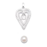 925 Sterling Silver With Topaz & White Pearl Pendant Approx 20 x 30mm