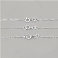 925 Sterling Silver 20 Inch Chain Deal (Curb, Rope & Box) (Pack of 3)