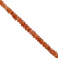 38cts Sunstone Faceted Rondelles Approx 2.5x1 to 4.5x2.5mm, 32cm Strand