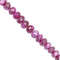 78cts Purple Coated Moonstone faceted Roundelles Approx 5x2 to 8x5.5mm, 19cm Strand