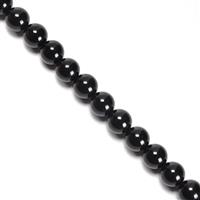 150 cts Black Agate Plain Rounds Approx 8mm, 38cm Strand