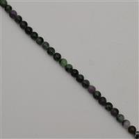 60cts Ruby Zoisite Plain Rounds Approx 4-5mm, 38cm Strand