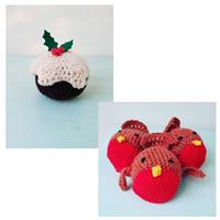 Woolly Chic Robin kit and Christmas Pudding kit bundle