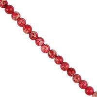 100cts Dyed Pink Terra Jasper Plain Rounds Approx 4mm, 1m Strand