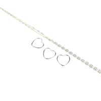 Love Sick; Sterling Silver Heart Shaped Jump Rings & Sterling Silver Chain Size 1.85mmx 1 Metre