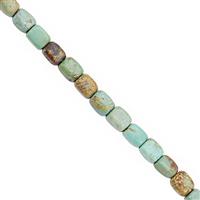 45cts Turquoise Smooth Cube Approx 6x4 to 7x5.5mm, 20cm Strand