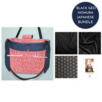 Black Geo Nomura Japanese The Hollywalk Handbag Kit: Instructions & Fabric (2m)