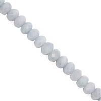 118cts Aquamarine Faceted Rondelle Approx 5.5x8mm, 25cm Strand