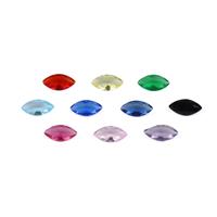 Mixed Colour Marquise Shaped Glass Stone to fit Snaptites (10pcs)