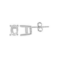925 Sterling Silver Earring Mount (To fit 5x7mm Oval Gemstones)