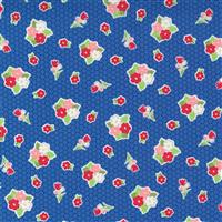 Moda Love Lily Flora Floral Clusters Bouquet Blueberry Fabric 0.5m