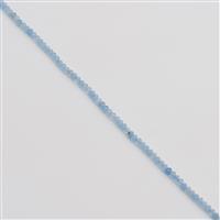 35cts Aquamarine Faceted Rondelles Approx 4x3mm, 38cm Strand