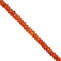 42cts Carnelian Faceted Rondelle Approx 2.5x2 to 5x2mm, 32cm Strand