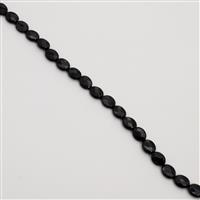 80cts Black Agate Faceted Puffy Ovals Approx 10x8mm, 38cm Strand