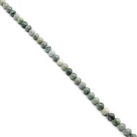 135cts Type A Green Burmese Jade Plain Round Approx 6mm, 38cm Strand