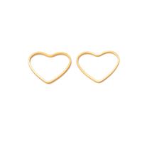 Base Metal Gold Heart Shape, Approx 20mm (2pk)