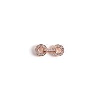 Rose Gold Plated Base Metal CZ Clasp Approx 10x23mm (1pc)