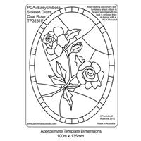ParchCraft Template Stained Glass Oval Rose, 121 x 171