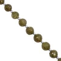 95cts Vesuvianite Faceted Round Approx 7 to 9.50mm, 19cm Strand with Spacers