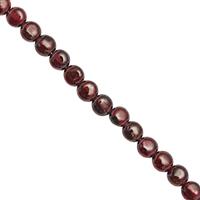 40cts Bharat Garnet Smooth Coin Approx 5mm, 20cm Strand