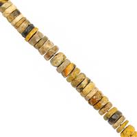 55cts Bumble Bee Jasper Faceted Roundelles Approx 4x1 to 6x4mm, 18cm Strand