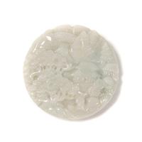 310cts  Type A Jadeite Both Side Carved Landscape Piece, Approx. 50mm