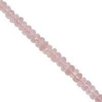 36cts Rose Quartz Graduated Faceted Rondelle Approx 3.5x1.5 to 5.5x3mm, 17cm Strand