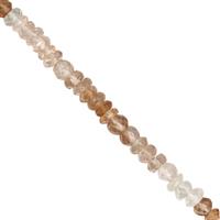 50cts Shaded Imperial Topaz Faceted Rondelle Approx 3x1 to 4x3.5mm, 32cm Strand